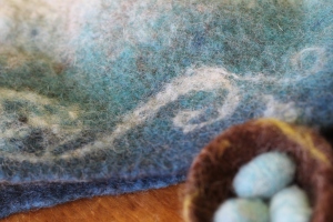 My first seamless wet-felted tea cozy